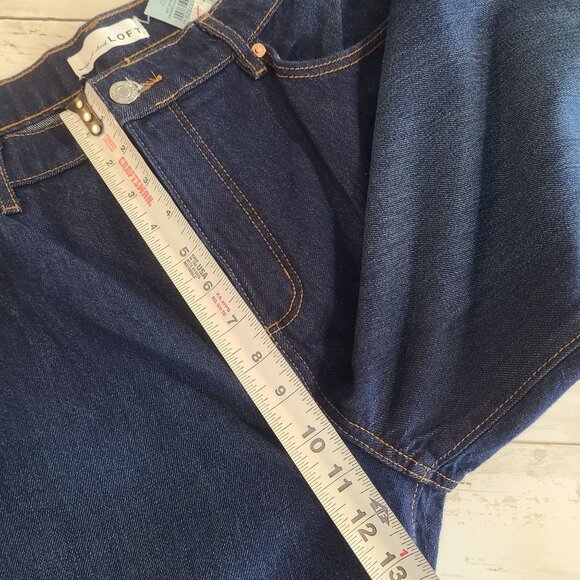 Loft The Straight High Rise Denim Blue Jeans NEW Classic Staple Womens 31 / 12 - Picture 5 of 8